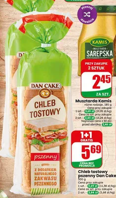 Chleb tostowy pszenny Dan Cake promocja w Dino