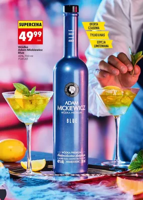 Wódka Adam Mickiewicz Blue promocja w Biedronka