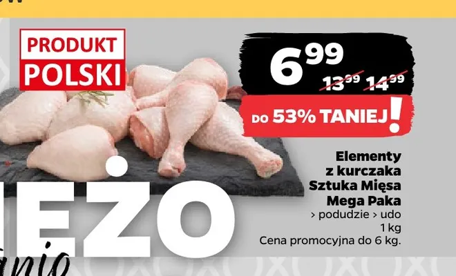 Elementy z kurczaka udo Mega Paka Sztuka Mięsa promocja w Netto