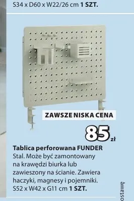 Tablica perforowana Funder promocja w Jysk