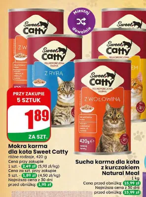 Mokra karma dla kota Sweet Catty z drobiem promocja w Dino