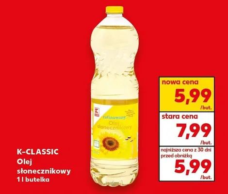 Olej słonecznikowy 1l butelka promocja w Kaufland