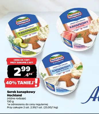 Serek kanapkowy Hochland śmietankowy promocja w Netto