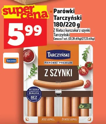 Parówki Tarczyński z filet z kurczaka z szynki Tarczyński promocja w TOPAZ
