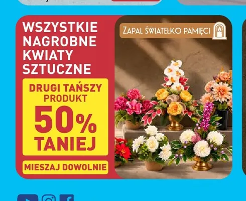 Nagrobne kwiaty sztuczne promocja w Aldi