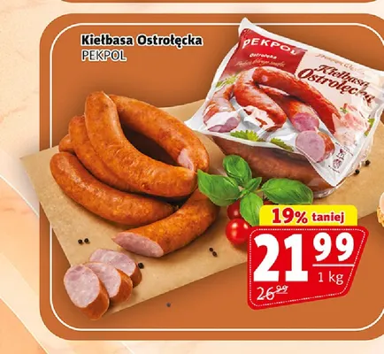Kiełbasa ostrołęcka Pekpol promocja w Prim Market