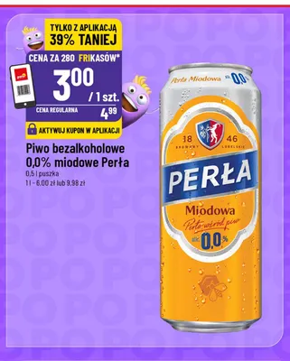 Piwo bezalkoholowe miodowe Perła promocja w POLOmarket