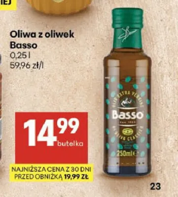 Oliwa z oliwek Basso promocja w Delikatesy Centrum