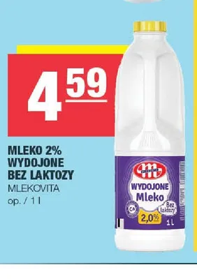 Mleko 2% wydojone bez laktozy Mlekovita promocja w SPAR