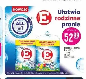 Proszek do prania E promocja w Drogerie Jasmin