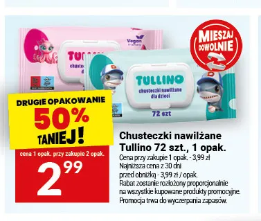 Chusteczki nawilżane Tullino promocja w Twój Market
