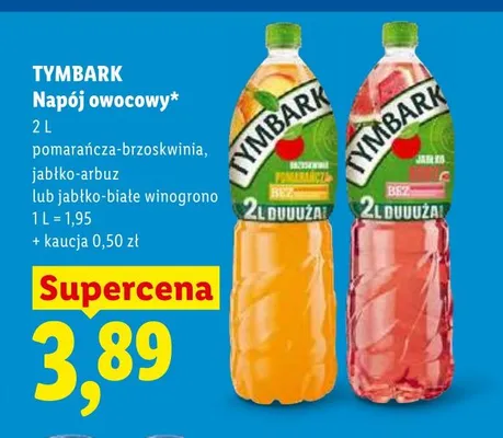 Napój owocowy Tymbark pomarańcza-brzoskwinia promocja w Lidl