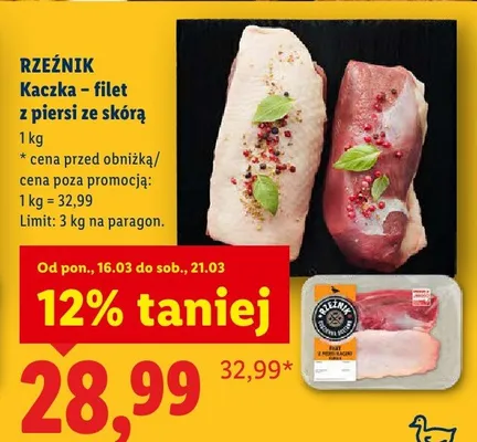 Kaczka - filet z piersi ze skórą promocja w Lidl