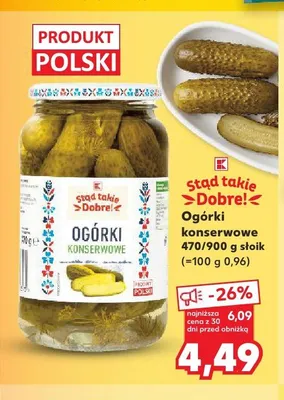 Ogórki konserwowe Stąd takie Dobre! promocja w Kaufland