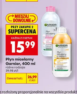 Płyn micelarny z olejkiem Garnier Skin Naturals promocja w Biedronka
