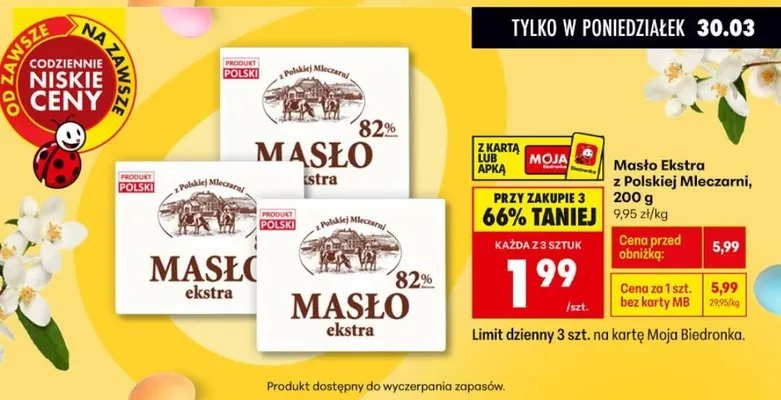 Masło ekstra - kubek Mleczna dolina promocja w Biedronka