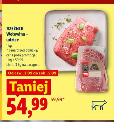 Wołowina udziec Rzeźnik promocja w Lidl