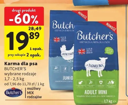 Karma dla psa Butcher's Adult Mini promocja w Intermarche