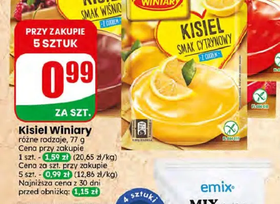 Kisiel o smaku cytrynowym Winiary promocja w Dino