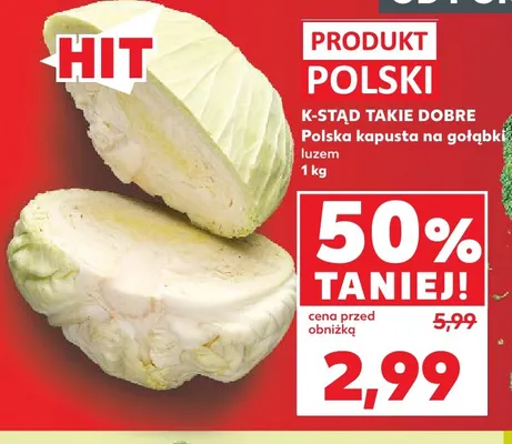 Kapusta na gołąbki polska K-Stąd Takie Dobre promocja w Kaufland