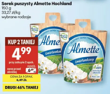 Serek puszysty Almette Hochland promocja w Delikatesy Centrum