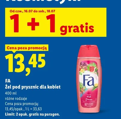 Żel pod prysznic dla kobiet Fa promocja w Lidl