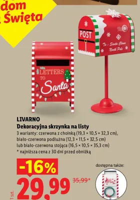 Dekoracyjna skrzynka na listy biało-czerwona podłużna Livarno promocja w Lidl