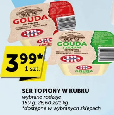 Ser topiony w kubku różne rodzaje 150 g promocja w Groszek