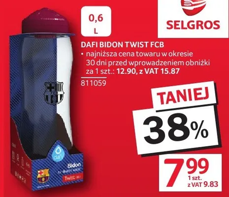 Bidon twist DAFI FCB promocja w Selgros