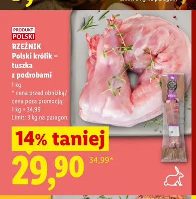 Tuszka z królika z podrobami Rzeźnik promocja w Lidl