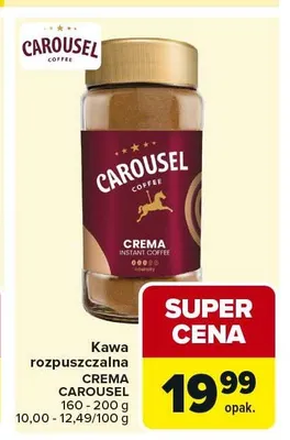 Kawa rozpuszczalna Carousel Crema 160-200g promocja w Carrefour