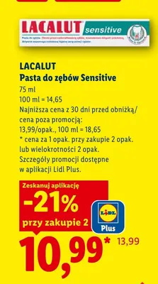 Pasta do zębów Lacalut Sensitive promocja w Lidl