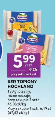 Ser topiony w plastrach tost Hochland promocja w Stokrotka