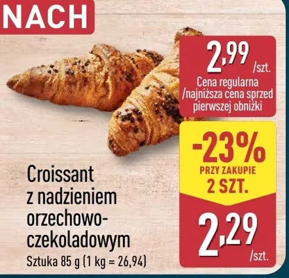 Croissant z nadzieniem orzechowo-czekoladowym promocja w Aldi
