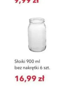 Słoiki bez nakrętki 6-pak 900 ml promocja w Nela