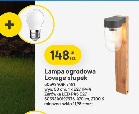 Lampa ogrodowa Lovage słupek promocja w Castorama