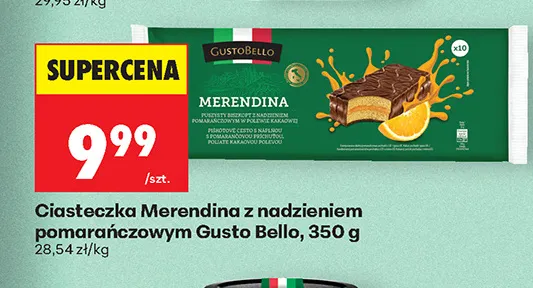 Ciasteczka Merendina z nadzieniem pomarańczowym Gusto Bello promocja w Biedronka
