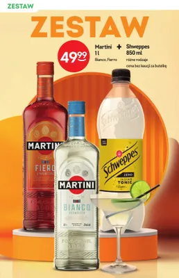 Zestaw Martini Fierro 1 l + Schweppes 850 ml promocja w Żabka