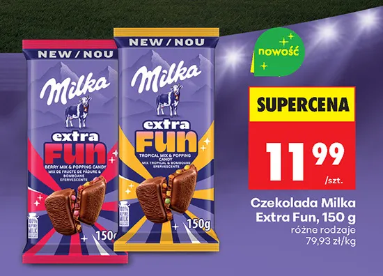 Czekolada Milka Extra Fun Tropical Mix & Popping Candy promocja w Biedronka