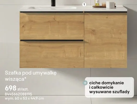 Szafka pod umywalkę wisząca Roca Style promocja w Castorama