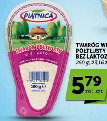Twaróg wiejski półtłusty klinek bez laktozy Piątnica promocja w ABC