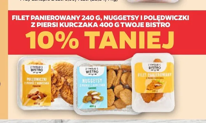 Nuggetsy z piersi z kurczaka łagodne Twoje Bistro promocja w Netto