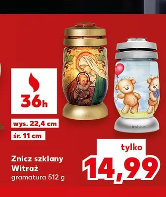 Znicz szklany Witraż Bolsius promocja w Kaufland
