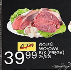 Goleń wołowa b/k (pręga) promocja w Wafelek