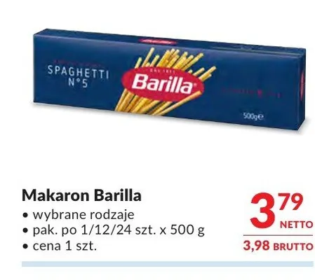 Makaron Barilla promocja w Makro