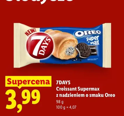 Croissant Supermax z nadzieniem o smaku Oreo 7Days promocja w Lidl
