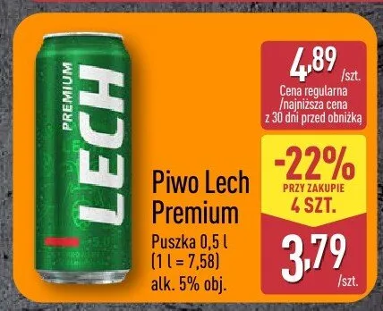 Piwo Lech Premium promocja w Aldi
