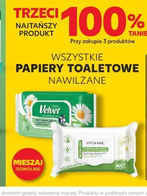 Papier toaletowy nawilżany Velvet promocja w Kaufland