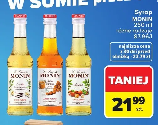 Syrop Monin o smaku orzecha laskowego promocja w Carrefour