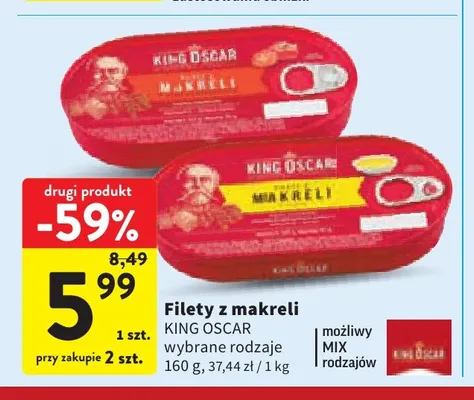Filety z makreli King Oscar promocja w Intermarche